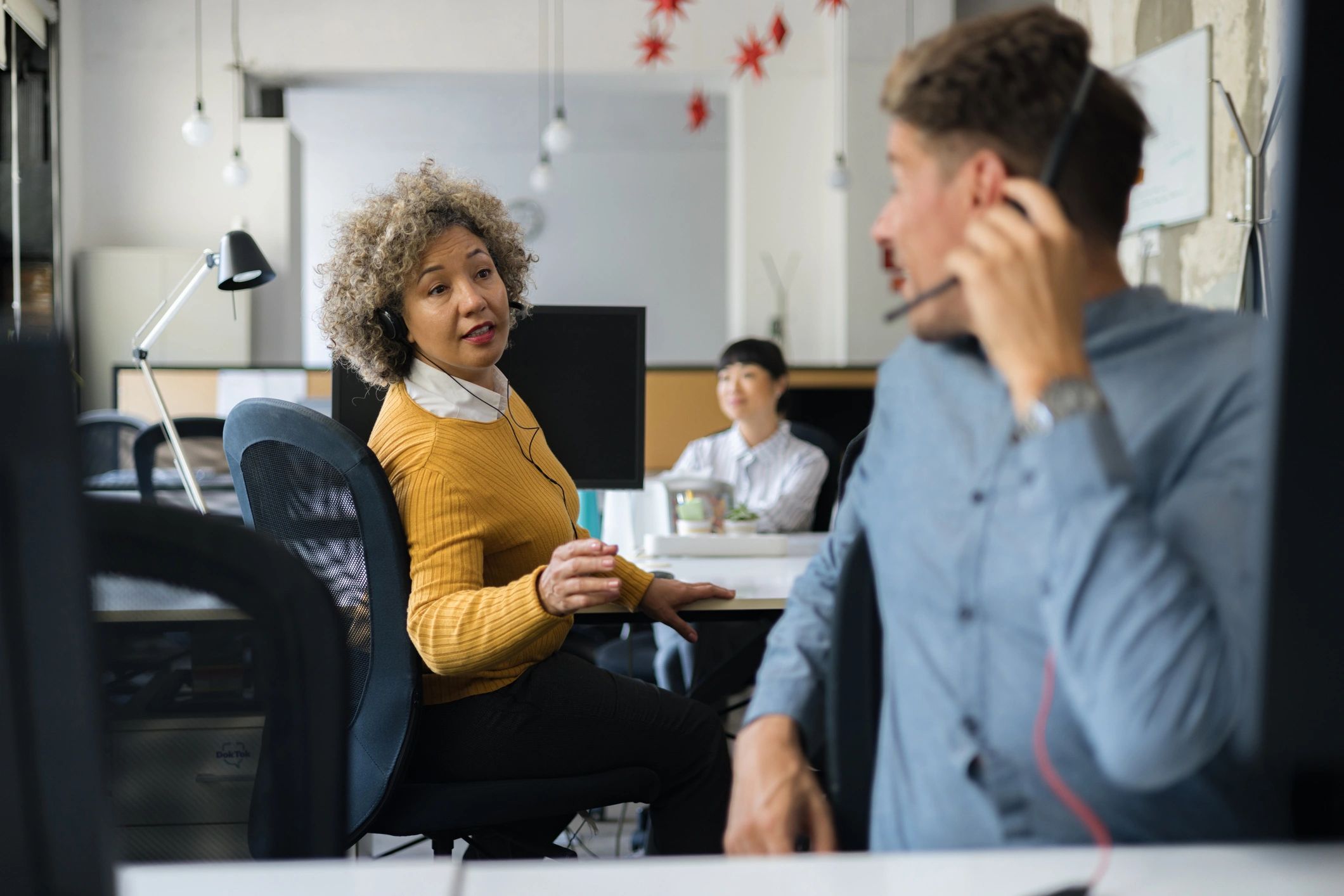 Dispatch team member working in a support center